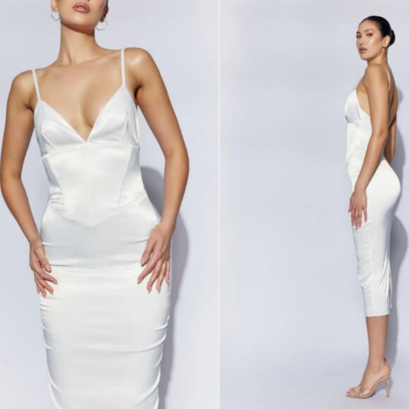 MESHKI Brie corset midi dress - Picture 1 of 2